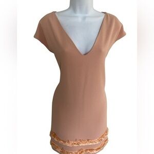 Suki & Solaine Shift Dress - XS melon pink , polyester made in USA